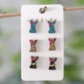 Ostern Hase Ohrringe Set Süße Leo Mohn Hasen Ohrstecker Schmuck Set für Damen Mädchen 6 Paar - Leopard Tarnung Schleife Hase Ohrstecker Set (2619)
