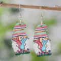 Osterwichtel Holz Ohrringe Suesse Hase Feiertag Haenger Ohrschmuck fuer Damen Maedchen - Osterzwerg Stil (2552)