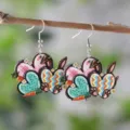 Oster Holz Hasen Karotten Herz Ohrringe Süße Feiertag Neuheit Schmuck Geschenk - Hase Herz Karotte Stil (2553)