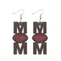 Muttertag Holz Football MOM Ohrringe Sport Themen Holz Ohrhaenge fur Damen Schmuck - MOM Rugby Holzohrringe (Holz 2)