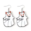 Halloween Geist Holzohrringe süßes Teufel Design lustige Ohrringe leichte Party Schmuck - Geist Axt Stil (1134)