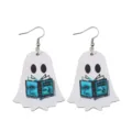 Suesse Halloween Geist lesen Buch Holz Ohrringe fuer Damen Urlaub Party Schmuck Geschenke - Geist Lesen Stil (1143)