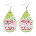 Lehrer Apfel Tropfen Ohrringe best teacher ever Druck Kunstleder Schmuck Geschenk. - Stil 7