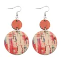Handbemalte Holz Ohrhänger bohemische geometrische Kreise bunte Ohrringe Schmuck Variante - 6