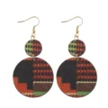 Handgemachte bunte geometrische Holz Ohrringe bohemien doppelt rund hängend ohrschmuck - 12
