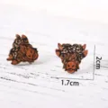 Niedliche Hochlandrind Holz Ohrringe, rustikaler Tierschmuck fur Damen und Alltag tragen. - Seitenansicht Hochlandkuh Stil (Artikel 792)
