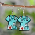 Acrylic Nurse Uniform Dangle Earrings Cute Medical Stethoscope Ear Jewelry Gift New - Nurse Uniform Stethoscope (4513)