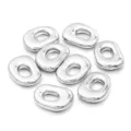 Détail des perles CCB argentées à grand trou, forme d'anneau irrégulière pour bijoux DIY. - Goutte d'Eau Deux / 50 Pièces / K Blanc/Argent
