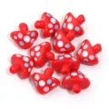 Perline di funghi in acrilico rosso a pois ciondoli sfusi per portachiavi fai da te gioielli - Rosso