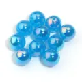 Perles rondes irisées en acrylique 16mm pour fabrication de bijoux DIY et accessoires. - Lot de 10 / Bleu