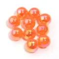 16mm acrylic iridescent round beads for DIY jewelry making, beautiful shiny spacer loose beads. - 10 Pieces Pack / Orange