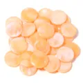 Abalorios redondos planos de acrílico para joyería DIY, manualidades de pulseras y accesorios. - Disco / Paquete de 30 / Naranja y Blanco