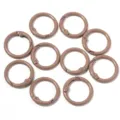 Brown metal spring O-rings, durable open ring clasps for bag charms, keychains, and DIY hardware. - Brown