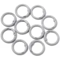 Gray metal spring rings for keys and bags, durable hardware accessories for crafts. - Gray