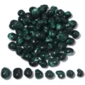 Close-up detail of dark green irregular acrylic spacer beads, perfect for DIY jewelry crafting. - Turquoise Green
