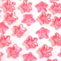 Transparent AB colorful acrylic star flower loose beads for DIY handmade bracelet jewelry accessories - Five-Petal Flower / 50 Pieces/Pack / Pink