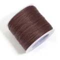 Brown wax cord spool for DIY handmade bracelets, necklaces, beading, and jewelry crafting supplies. - 1mm, 70m/Roll / Brown