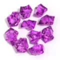 Purple acrylic fake ice crystal stones detail, irregular transparent DIY jewelry accessories. - 50 Pieces/Pack / Deep purple