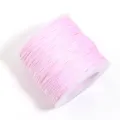 Light pink wax cord detail shot, smooth surface, ideal for DIY handmade bracelets and beading. - 1mm, 70m/Roll / Pink