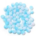 Light blue acrylic AB color plated round beads, aurora loose beads for DIY handmade bracelets. - Blue