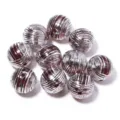 16mm acrilico filato palla rigato sciolto perle DIY braccialetto gioielli che fanno accessori - Diametro circa 16 mm, foro circa 2,3 mm / Rosso