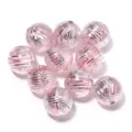 16mm Perle sfuse in acrilico trasparente placcato argento palla filato rigate DIY - Diametro circa 16 mm, foro circa 2,3 mm / Rosa