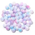 Colorful gradient AB coated acrylic round beads DIY handmade jewelry crafting accessories - Blue Pink