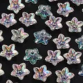 Acrylic transparent AB color five-petal flower loose beads detail view for DIY handmade jewelry accessories. - Five-Petal Flower / 50 Pieces/Pack / Clear