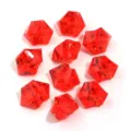 Red acrylic artificial ice cubes transparent crystal stones DIY jewelry accessories decor - 50 Pieces/Pack / Red