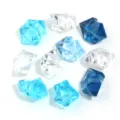 Acrylic fake ice cubes crystal stones irregular DIY jewelry accessories transparent blue - 50 Pieces/Pack / Blue Series