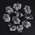 Close up of clear acrylic simulated ice cubes crystal stones for DIY craft detail view. - 50 Pieces/Pack / Clear