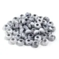 Acrylic large hole loose beads, black and white marbled round DIY jewelry accessories - Abacus Beads / 50 Pieces / White Abacus Beads