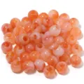 Acrylic Two-Color Dyed Round Beads Large Hole Loose Beads DIY Jewelry Making Accessories - Orange-Red Round Beads / 50Pcs/Bag