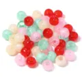 Acrylic two-color dyed round beads large hole loose beads DIY jewelry making accessories variant - Semi-Transparent Mixed Color Round Beads / 50Pcs/Bag