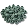 Acrylic two-color tie-dye round beads imitation jade large hole loose beads for DIY jewelry making. - Porcelain Bean Paste Green Round Beads / 50Pcs/Bag