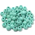 Turquoise imitation large hole acrylic beads for DIY jewelry making accessories bulk - Cracked Green Round Beads / 50Pcs/Bag