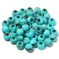 Acrylic two-color dyed round beads loose beads imitation jade large hole DIY jewelry making - Blue & Coffee Round Beads / 50Pcs/Bag