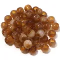 Brown acrylic loose beads, large hole DIY jewelry making craft accessories for handmade bracelets. - Translucent Light Coffee Round Beads / 50Pcs/Bag