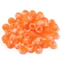 Orange white acrylic beads large hole round beads for DIY handmade jewelry making accessories. - Orange-White Round Beads / 50Pcs/Bag