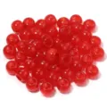 Red acrylic large hole loose beads DIY handmade jewelry crafting accessories parts - Semi-Translucent Red Round Beads / 50Pcs/Bag