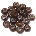 Brown acrylic large hole loose beads, two-color dyed round spacer beads for jewelry DIY making. - Coffee Brown Abacus Beads / 50Pcs/Bag