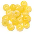 Yellow Two-Tone Acrylic Large Hole Loose Beads DIY Jewelry Making Craft Beading Materials - Transparent Yellow Abacus Beads / 50Pcs/Bag