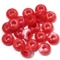 Acrylic two-color swirled round loose beads large hole DIY handmade jewelry making accessories - Bright Red Abacus Beads / 50Pcs/Bag