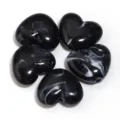 Black and white marbled acrylic heart loose beads for DIY handmade bracelets and jewelry accessories. - Black