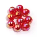 16mm acrylic iridescent round beads colorful DIY jewelry accessories loose craft beads - 10 Pieces Pack / Red