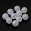 16mm white moonlight magic color acrylic round beads diy jewelry accessories loose beads - 10 Pieces Pack / White