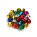 Colorful metal jingle bells for Christmas tree DIY craft and pet collar decoration accessories. - Approx 15mm / 30 Pieces/Pack / Random Mix of Christmas Colors