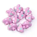 Perline di funghi in acrilico colorate con pois per portachiavi fai-da-te e creazione di gioielli. - Viola