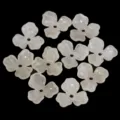 Acrylic flower beads loose spacers for DIY jewelry making vintage style beige floral charms - Approx. 22x23.5mm / Three-Petal Flower Off-White