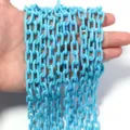Blue acrylic plastic oval chain links for DIY handbag strap phone charm jewelry making crafts - 50cm One Piece (Chain Width 13.5mm, Width 7.5mm, Wire Diameter 2mm) / Oval Link Chain (8575) / Lake Blue